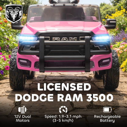 Pink Dodge RAM 12V Ride Car