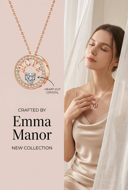 Emma Manor Necklace For Women 18k Gold Plated 925 Silver 5A Zirconia Diamond Hope Pendant Necklace